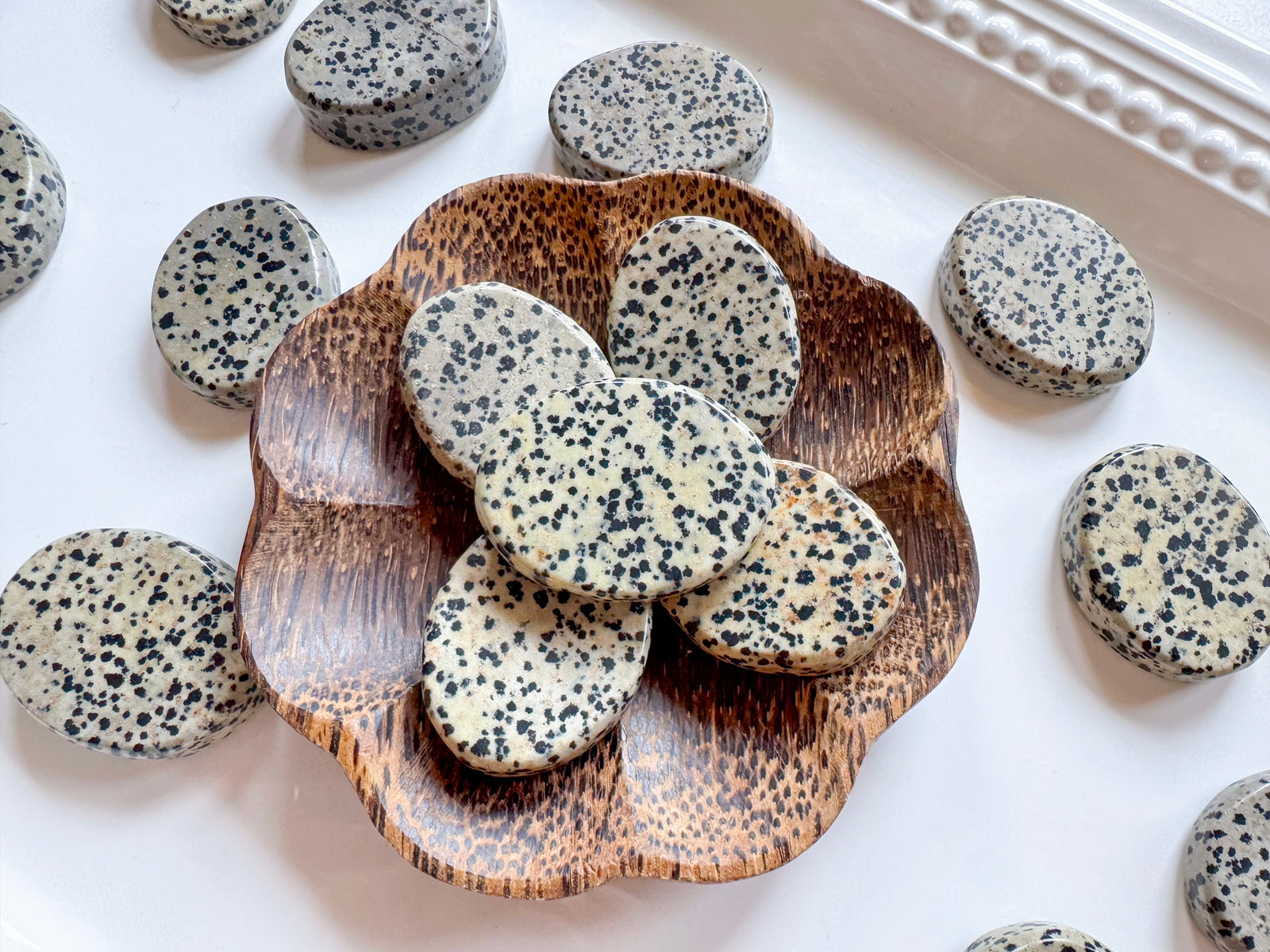 Dalmatian Jasper Flat Palm Stone
