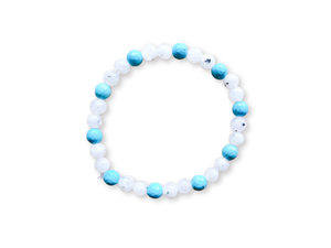 December Bracelet Stack || Turquoise & Moonstone Beaded Bracelet || Reiki Infused