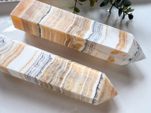 Dendritic Orange Calcite Point || Large