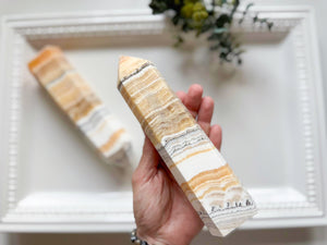 Dendritic Orange Calcite Point || Large