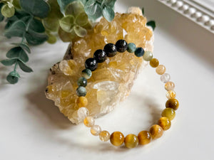 Denver Gem Show Exclusive || Blue & Golden Tiger Eye, Citrine & Astrophyllite