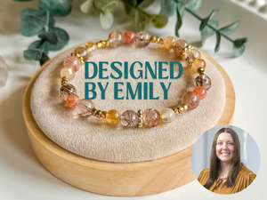 Golden Hour Beaded Bracelet || Rutilated Quartz, Citrine & Sunstone || Reiki Infused
