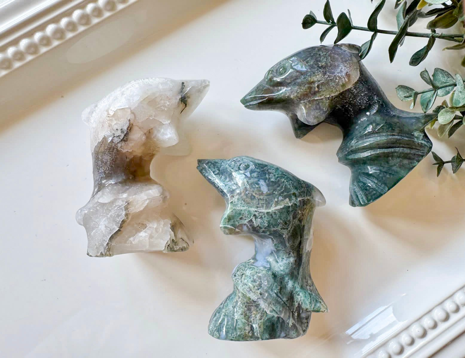 Dolphin Crystal Carving || 3.75"