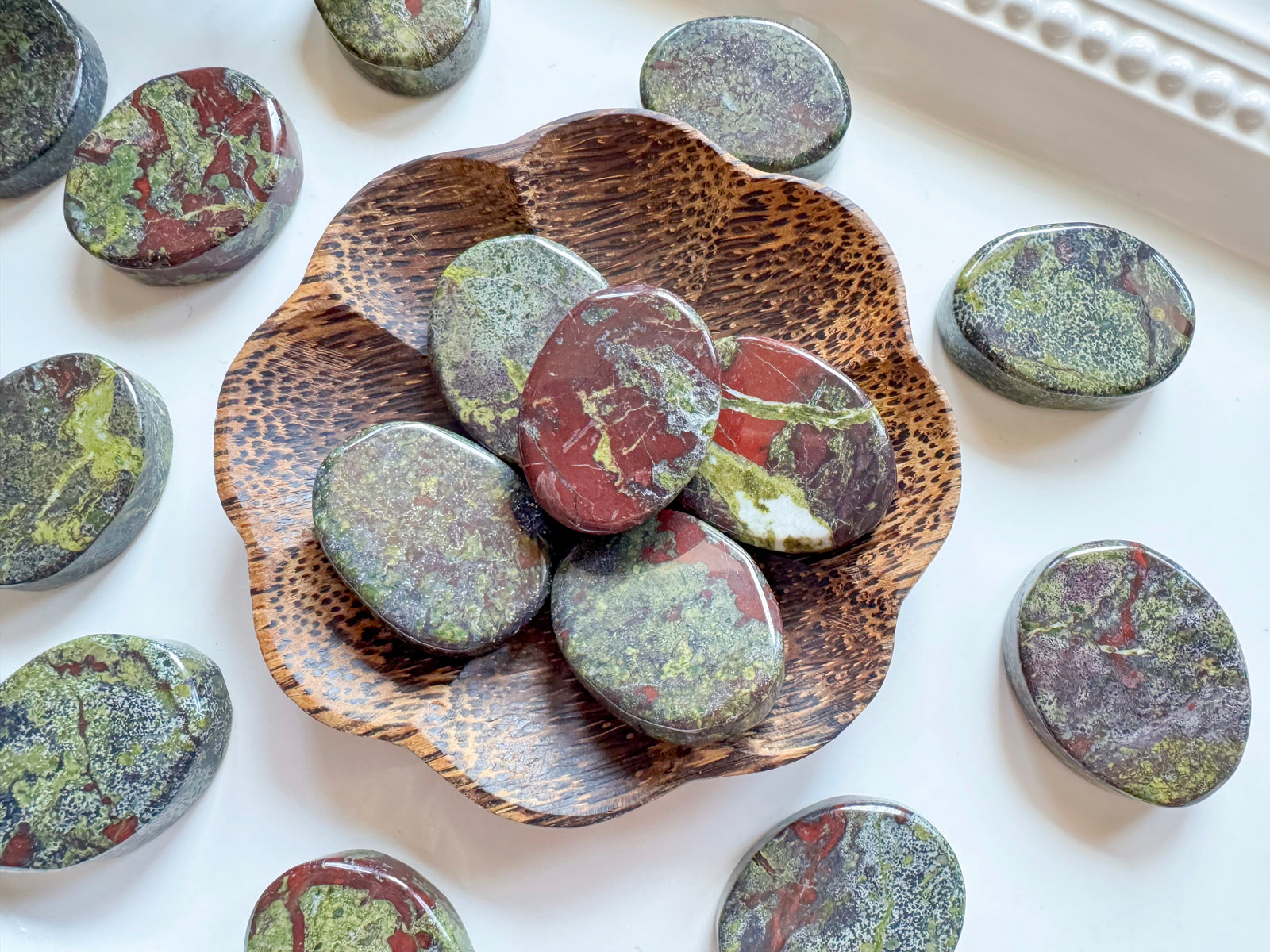 Dragon Blood Jasper Flat Palm Stone
