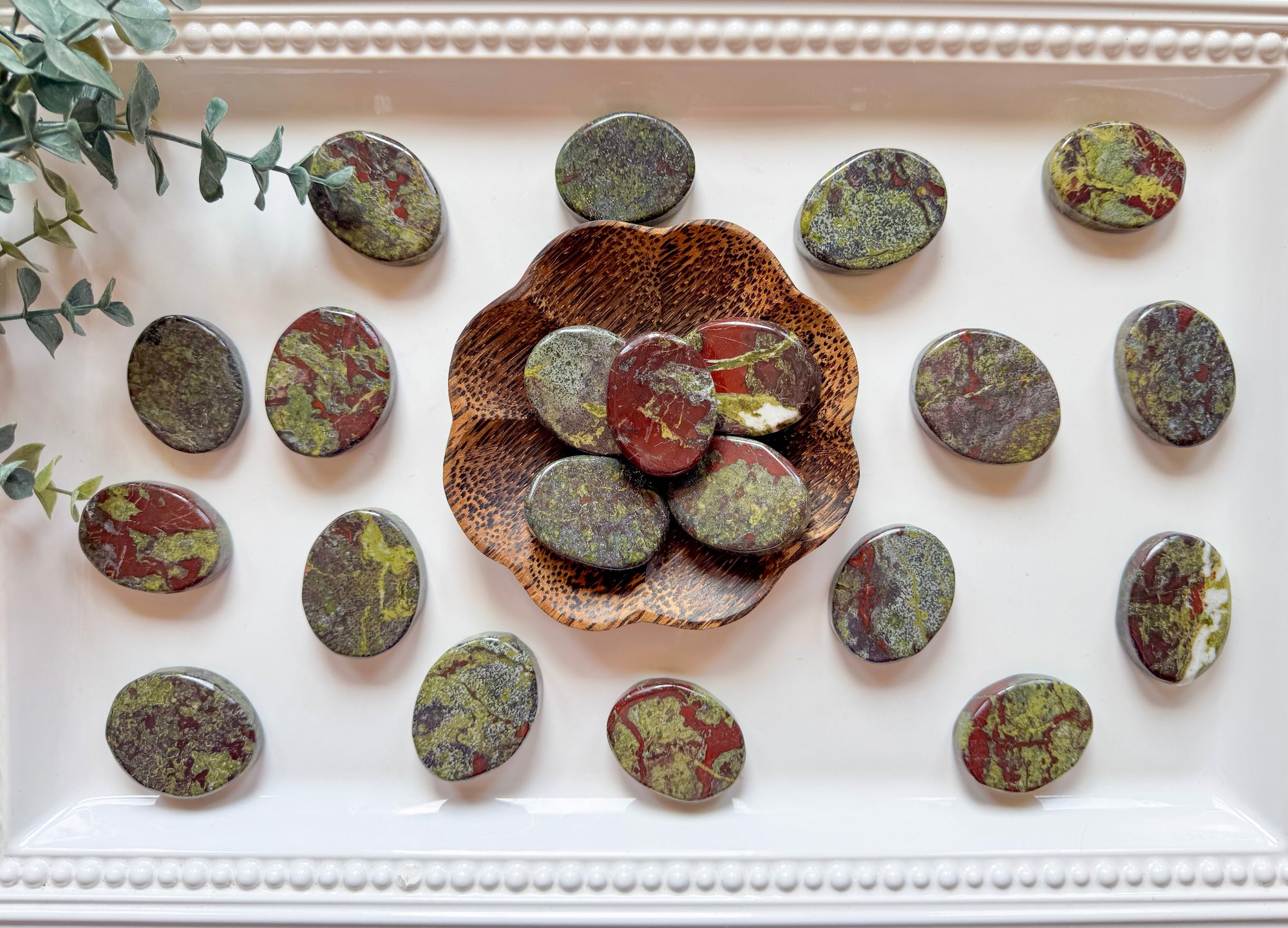 Dragon Blood Jasper Flat Palm Stone

