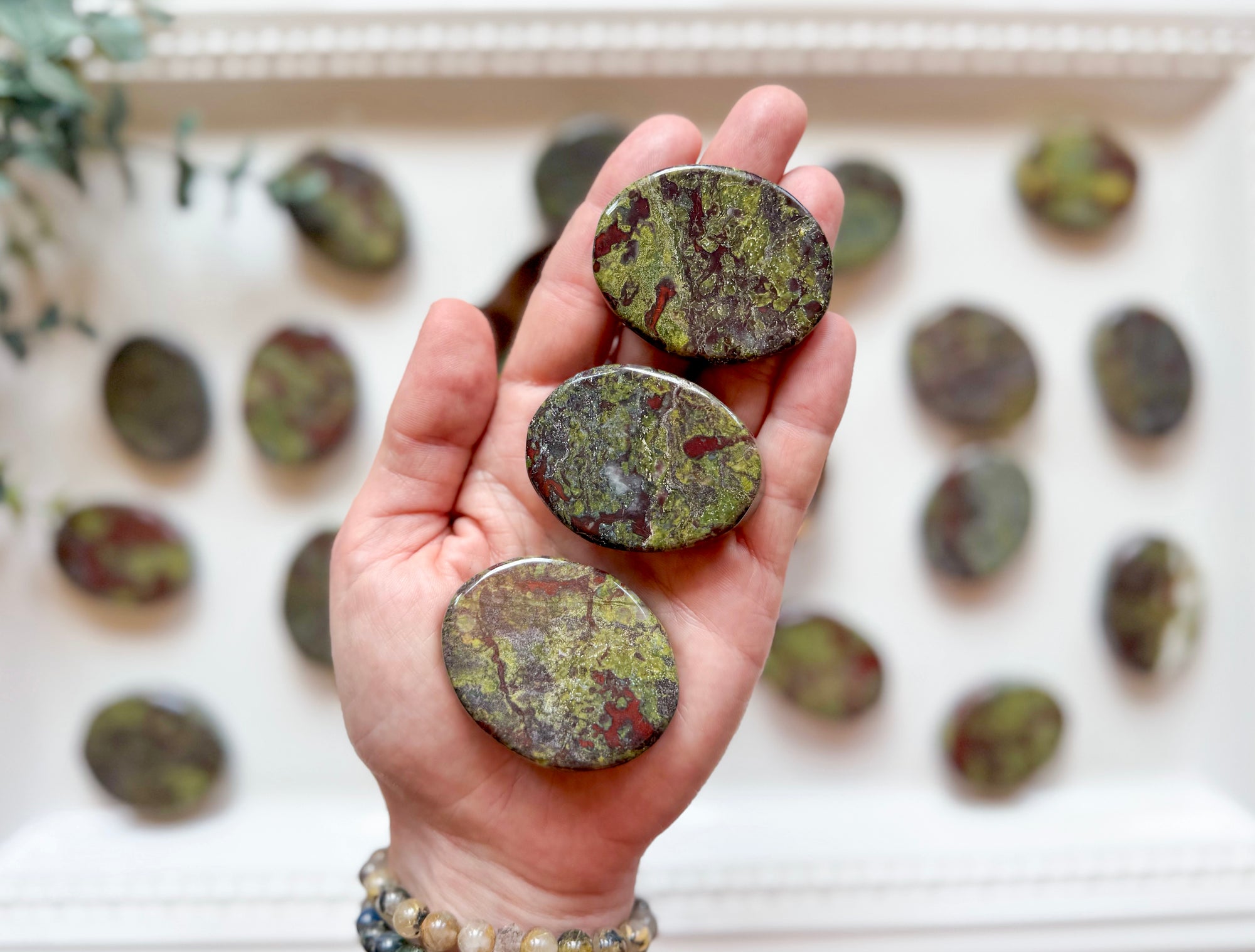 Dragon Blood Jasper Flat Palm Stone
