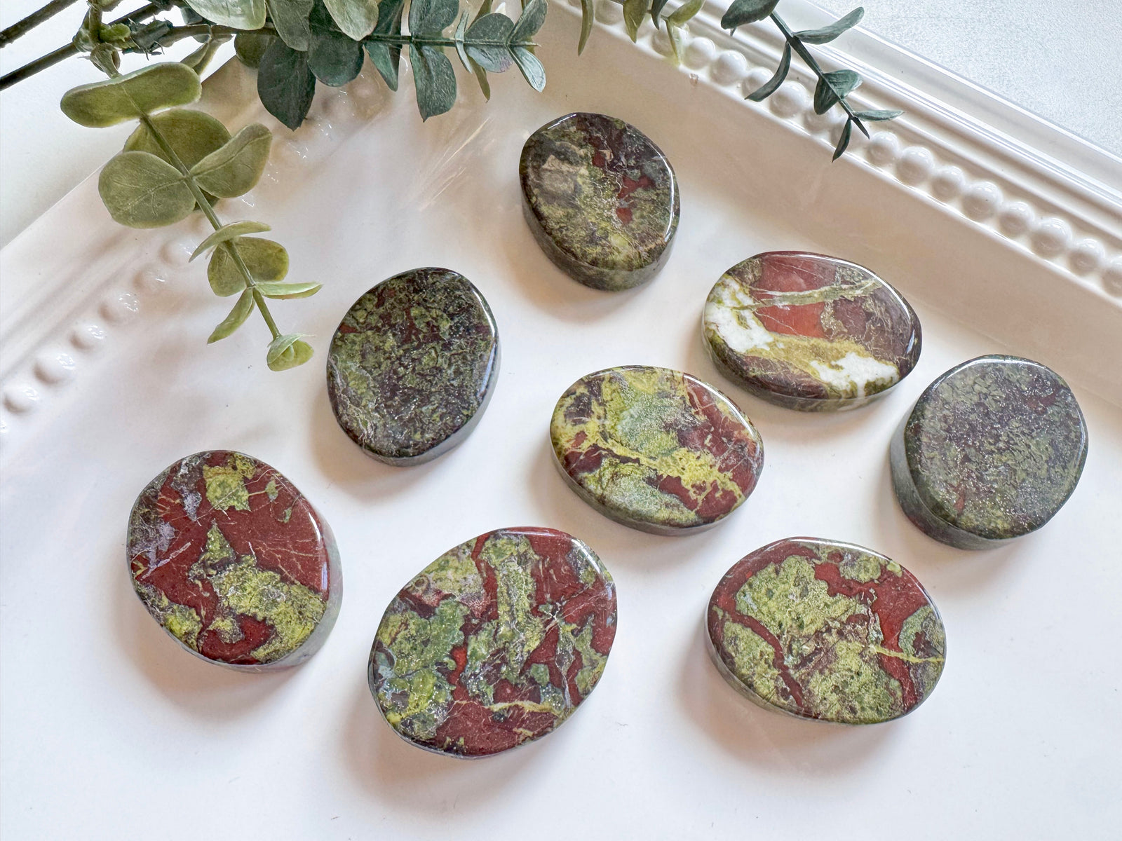 Dragon Blood Jasper Flat Palm Stone
