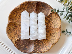 Dragon Engraved Selenite Point