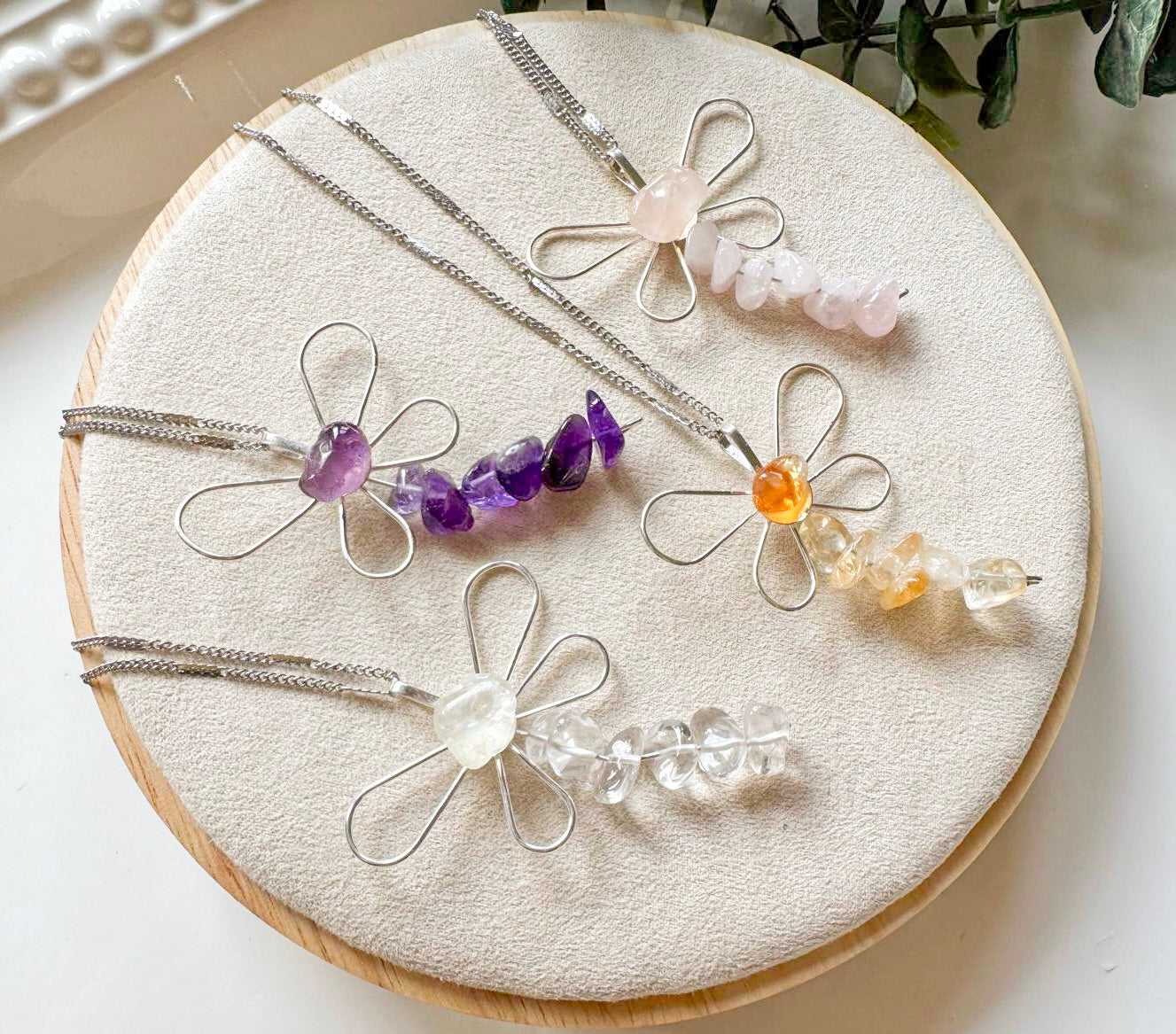 Dragon Fly Crystal Chip Necklace