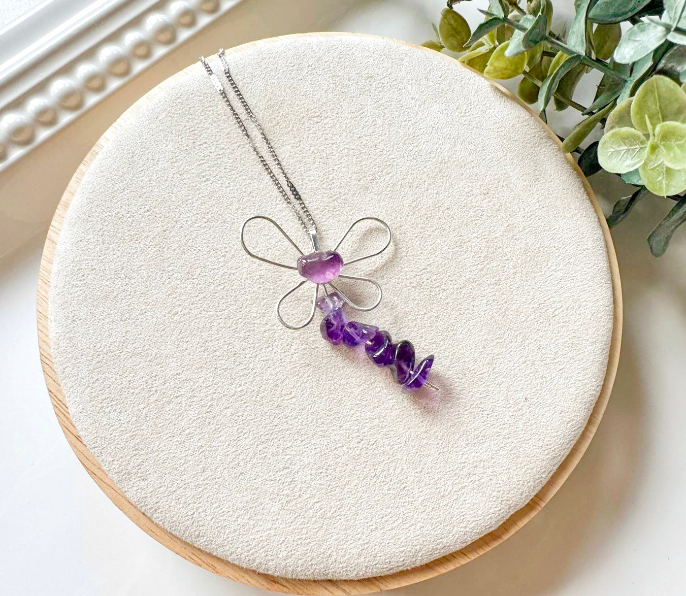 Dragon Fly Crystal Chip Necklace