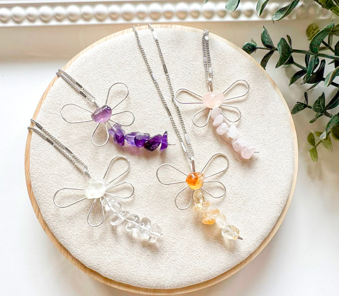 Dragon Fly Crystal Chip Necklace