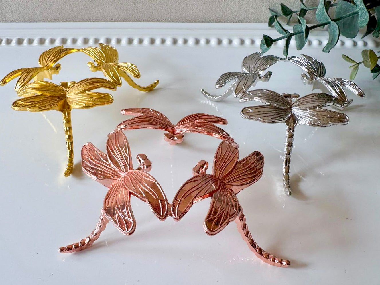 Dragonfly Trio Metal Sphere Holder