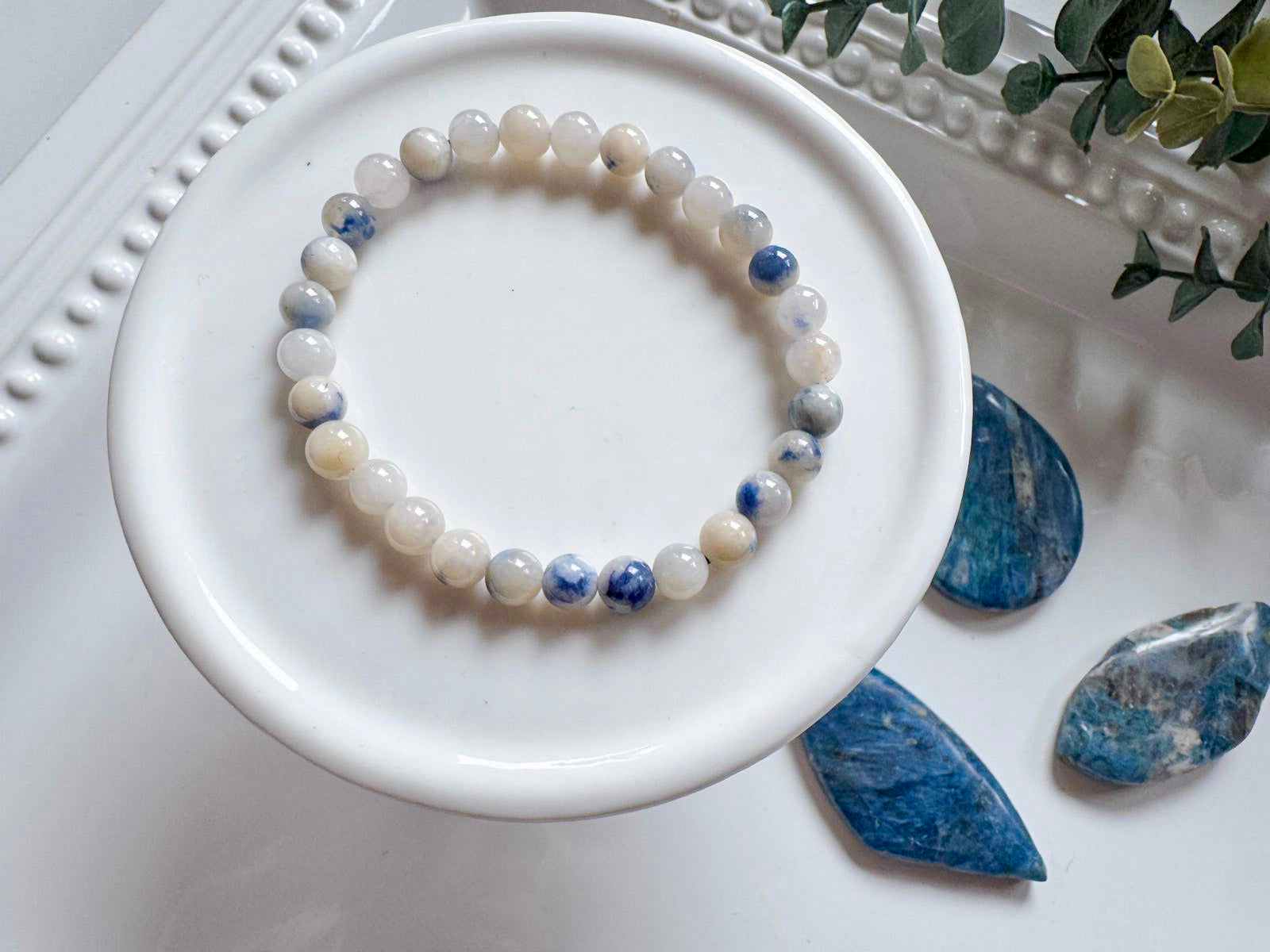 Dumortierite in Quartz Beaded Bracelet || 4mm & 6mm || Reiki Infused