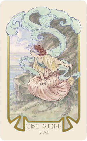 Ethereal Visions Illuminated Tarot Deck: Elegant 80-Card Art Nouveau Tarot Deck with Gold Foil, Full-Color 140-Page Guidebook, Hand-Drawn Illustrations – Ideal for Beginners & Collectors || Matt Hughes
