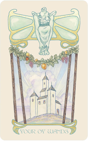 Ethereal Visions Illuminated Tarot Deck: Elegant 80-Card Art Nouveau Tarot Deck with Gold Foil, Full-Color 140-Page Guidebook, Hand-Drawn Illustrations – Ideal for Beginners & Collectors || Matt Hughes