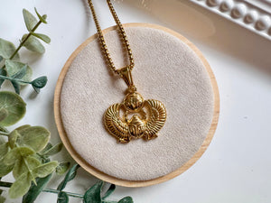 Egyptian Scarab Wings Spread - Gold