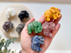 Elephant Crystal Carving || 1.75"