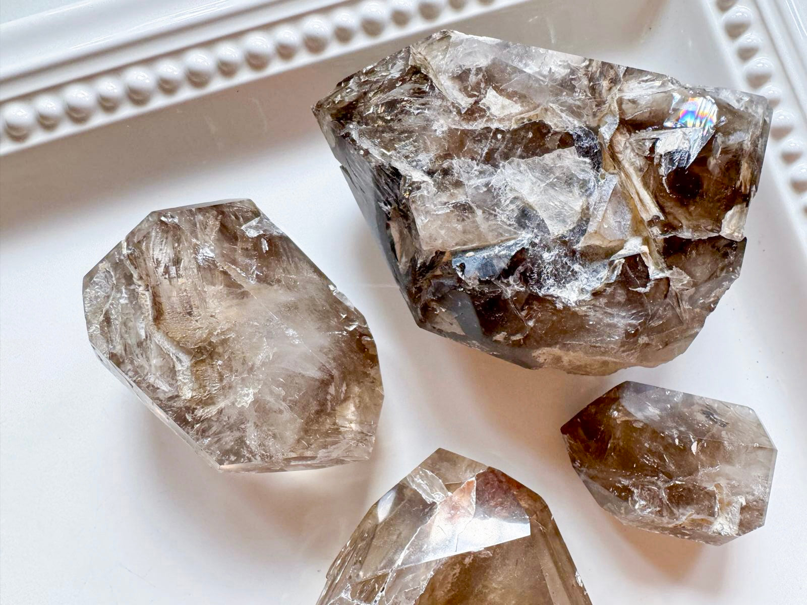 Elestial Quartz Raw & Polished Point || Brazil