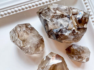 Elestial Quartz Raw & Polished Point || Brazil