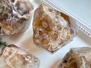 Elestial Quartz Raw & Polished Point || Brazil