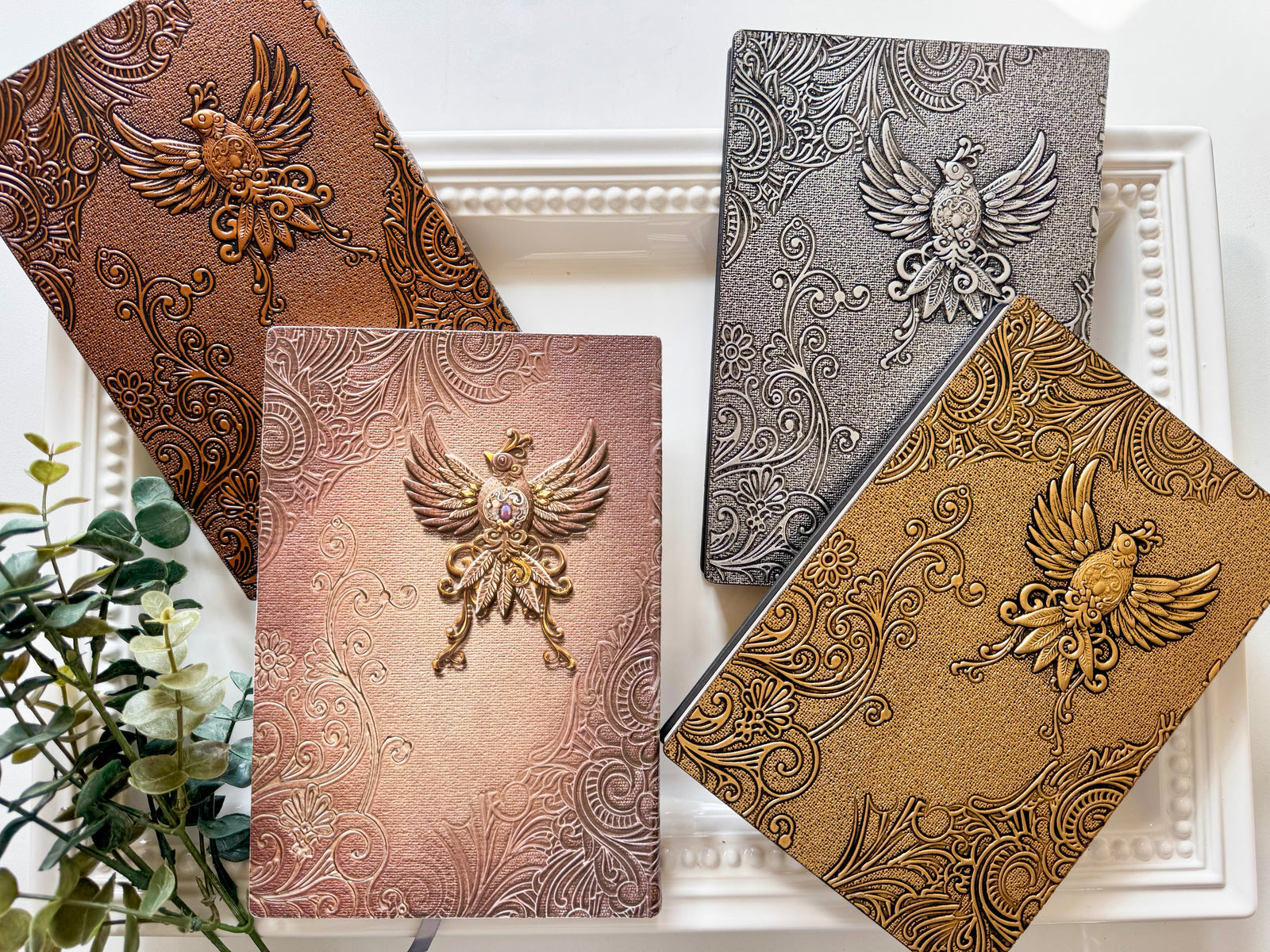 Embossed Hardcover Embellished Bird Journal