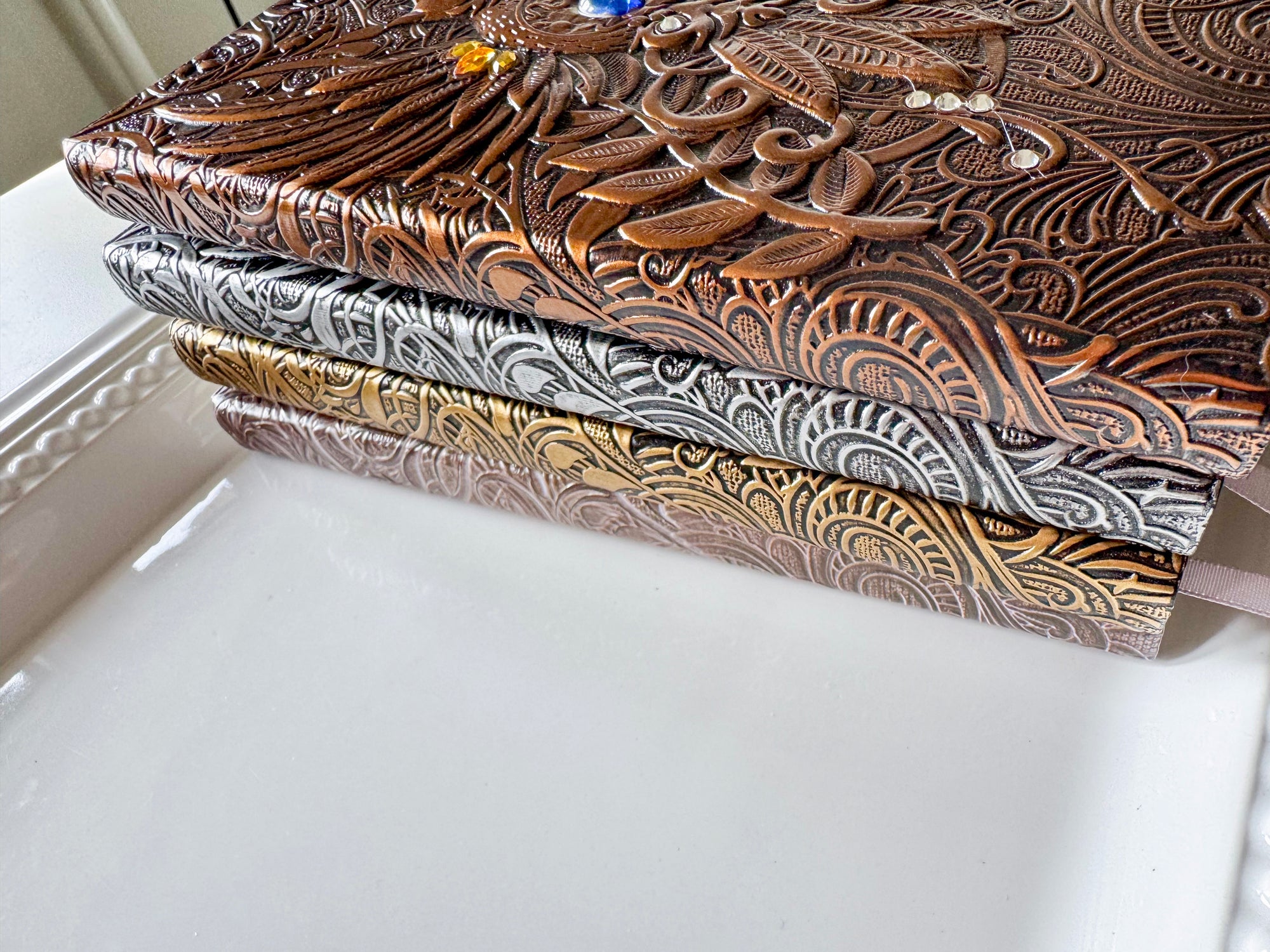 Embossed Hardcover Embellished Bird Journal