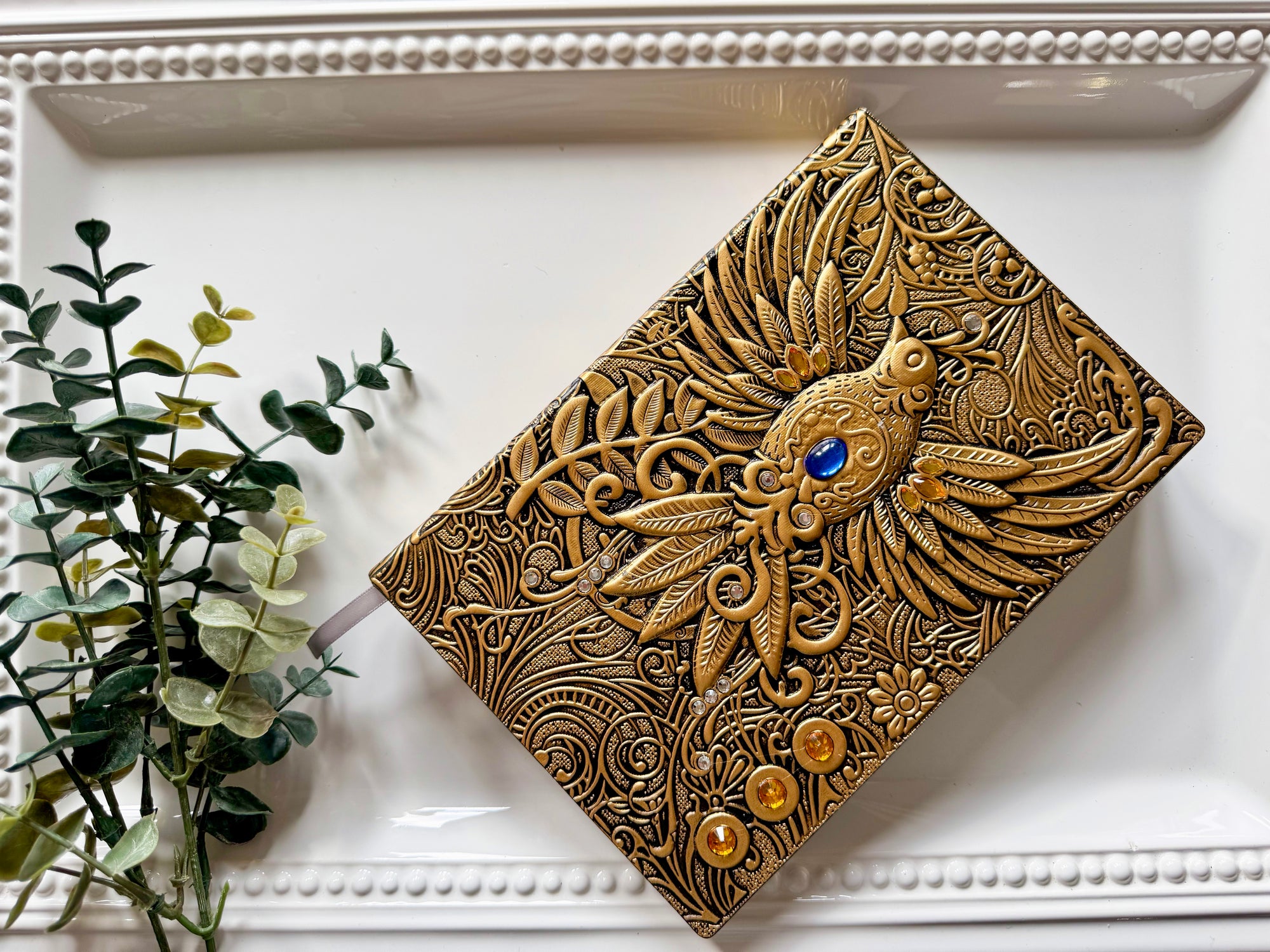 Embossed Hardcover Embellished Bird Journal