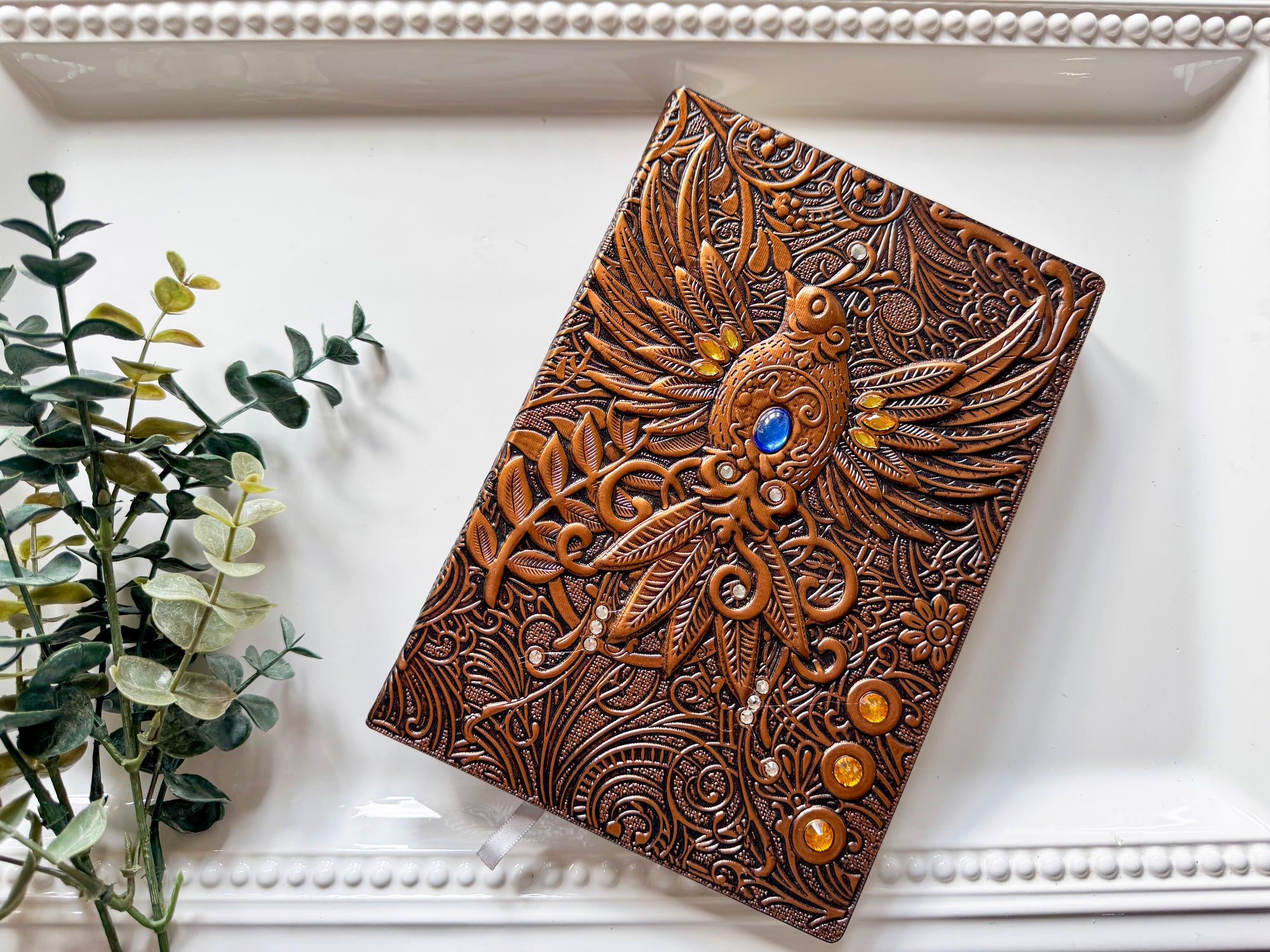 Embossed Hardcover Embellished Bird Journal