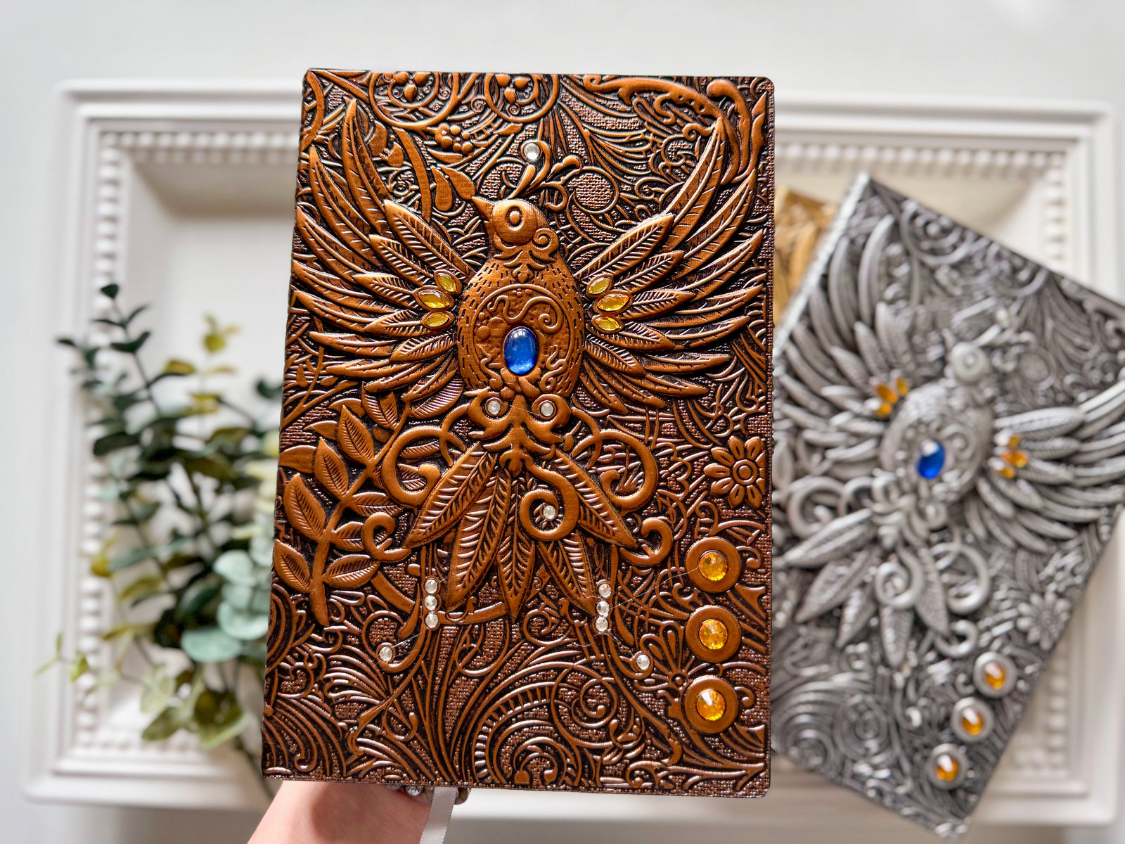 Embossed Hardcover Embellished Bird Journal
