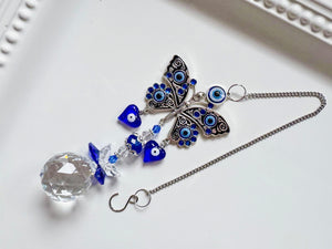 Evil Eye Rainbow Catcher Window Hanger