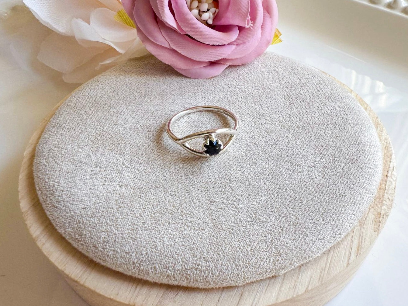 Evil Eye Sterling Ring || Onyx