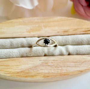 Evil Eye Sterling Ring || Onyx