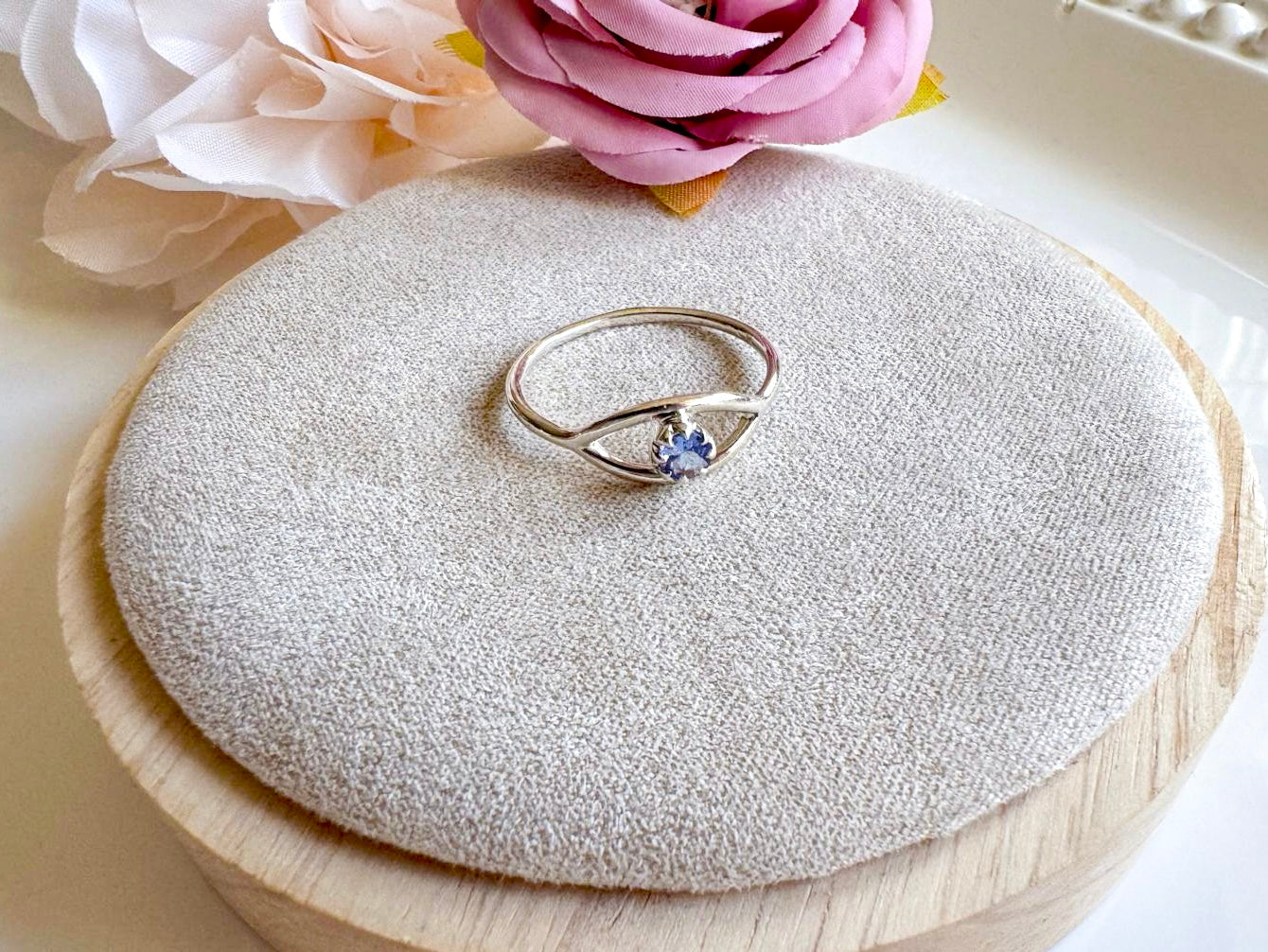 Evil Eye Sterling Ring || tanzanite