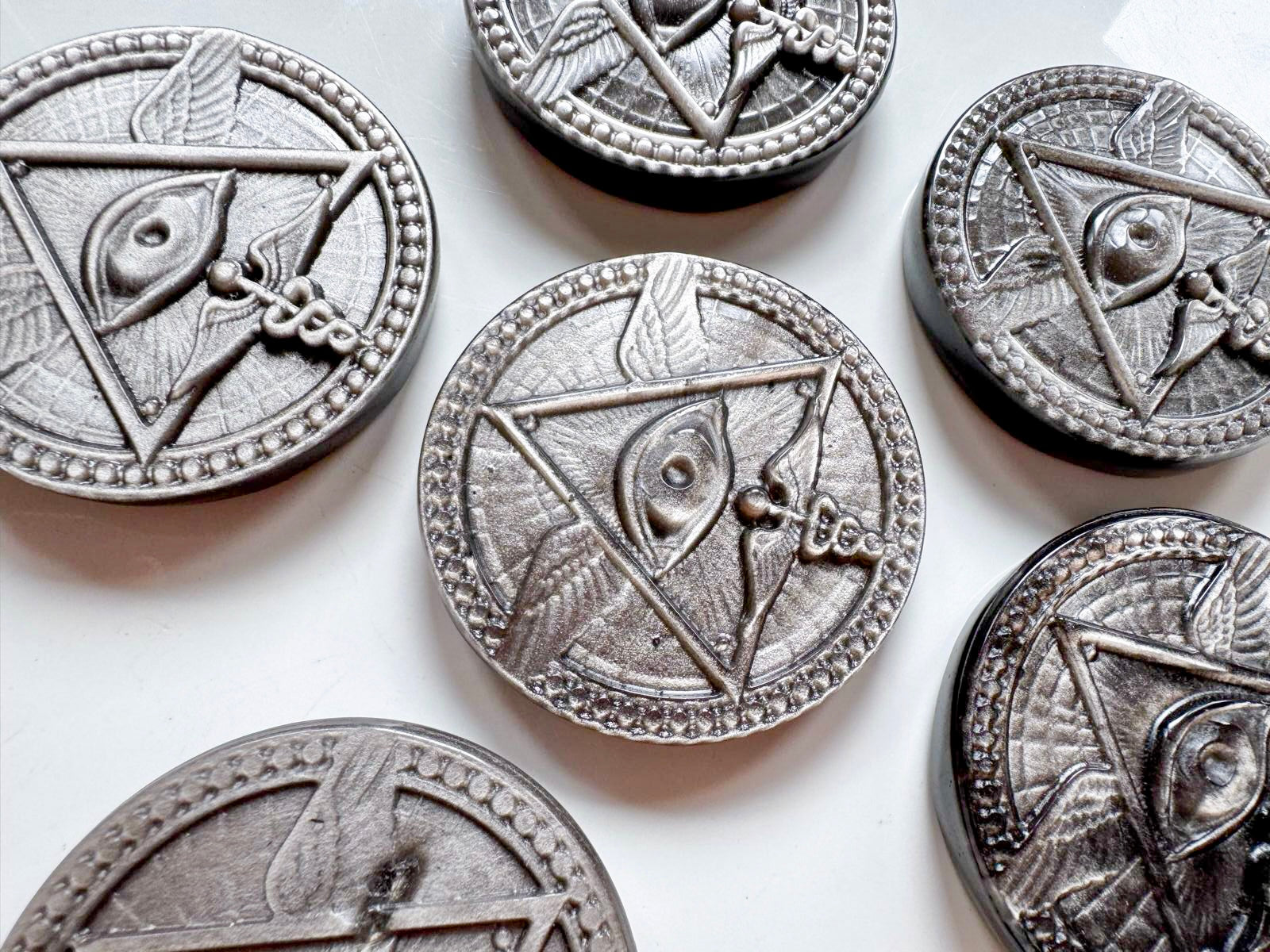 Eye of Providence Silver Sheen Obsidian Medallion