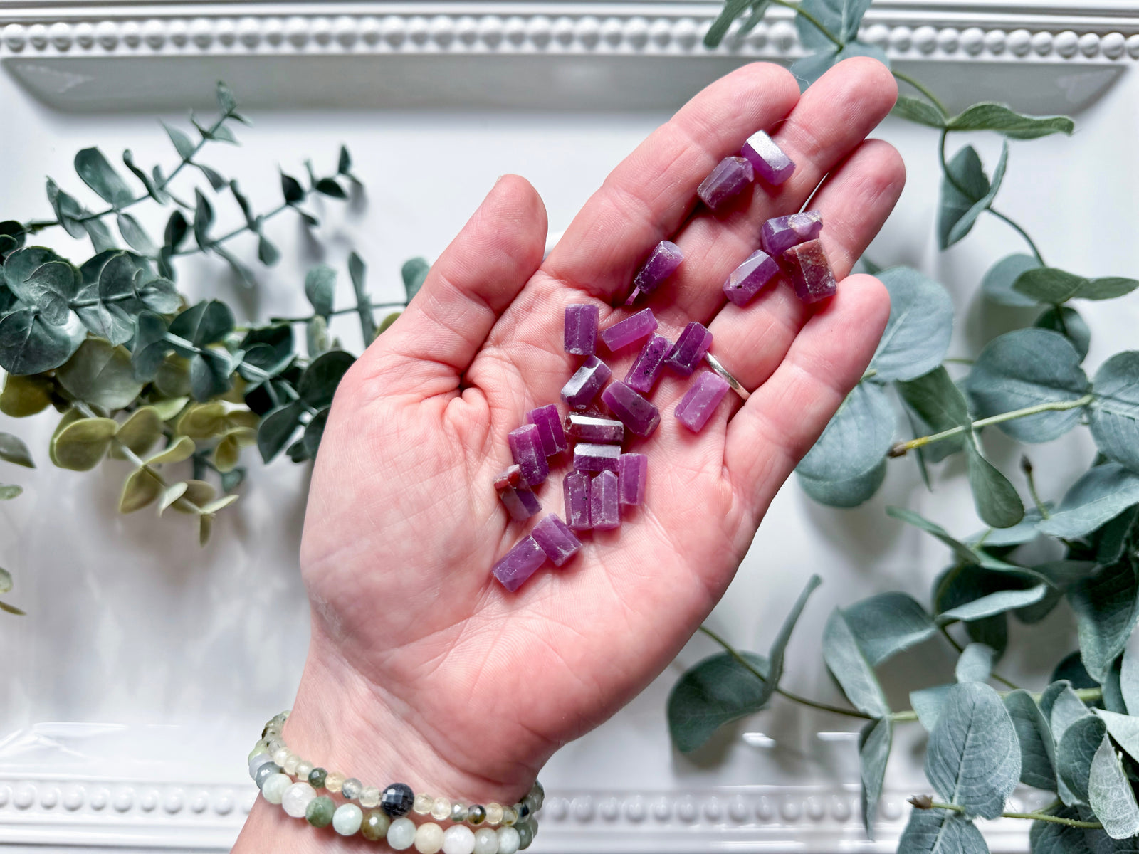 Ruby (Corundum) Raw || Mini Faceted Hexagon Gemstone