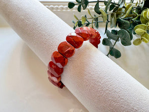 Faceted Oval Crystal Bangle Bracelet