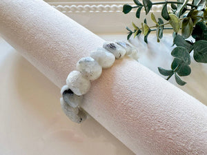 Faceted Oval Crystal Bangle Bracelet