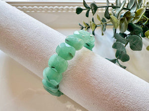 Faceted Oval Crystal Bangle Bracelet
