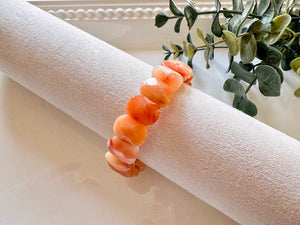 Faceted Oval Crystal Bangle Bracelet