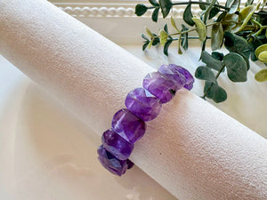 Faceted Oval Crystal Bangle Bracelet