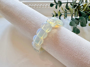 Faceted Oval Crystal Bangle Bracelet