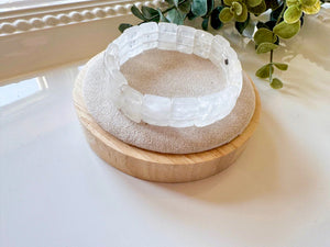 Faceted Rectangle Crystal Bangle Bracelet