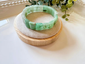 Faceted Rectangle Crystal Bangle Bracelet