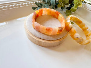 Faceted Rectangle Crystal Bangle Bracelet
