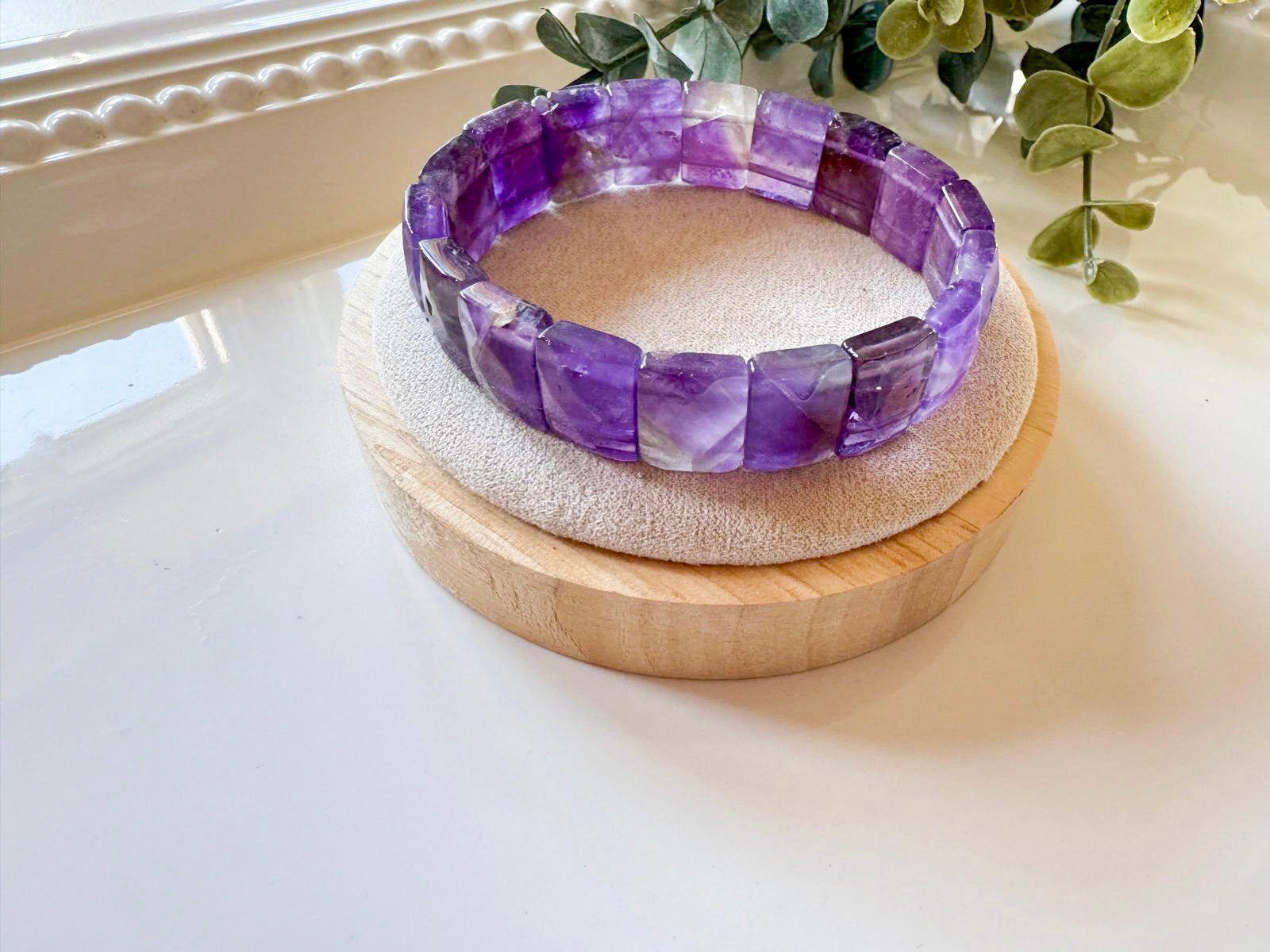 Faceted Rectangle Crystal Bangle Bracelet