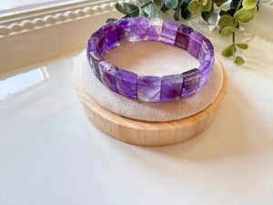 Faceted Rectangle Crystal Bangle Bracelet