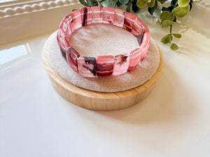 Faceted Rectangle Crystal Bangle Bracelet