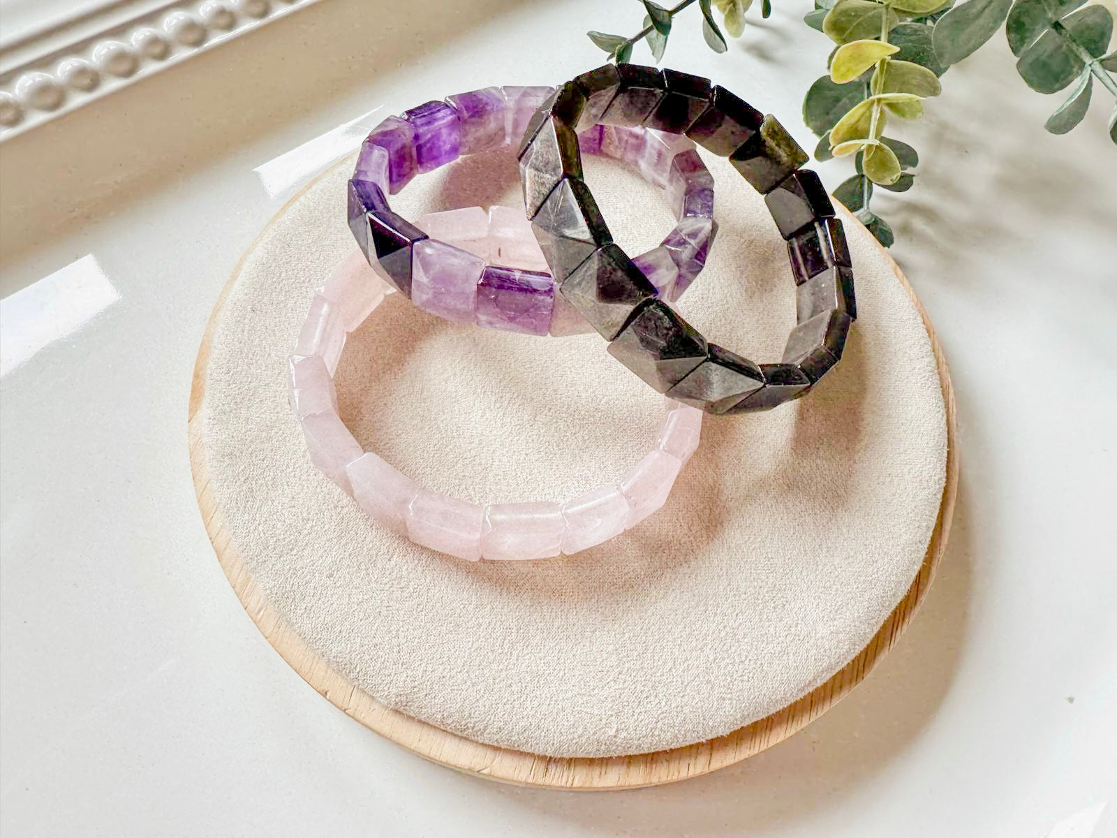 Faceted Square Crystal Bangle Bracelet