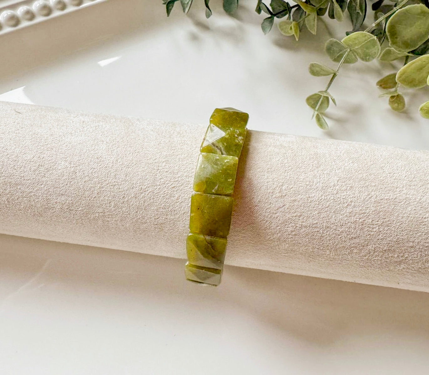 Faceted Square Crystal Bangle Bracelet