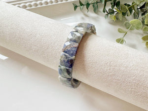 Faceted Square Crystal Bangle Bracelet
